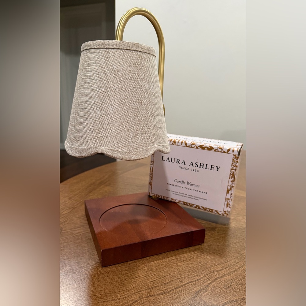 Laura Ashley Candle Warmer with Cream Fabric Cover - NEW